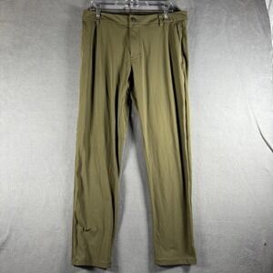 Lululemon Commission Slim Fit Pants Mens 34x30 Olive Green Technical Chino
